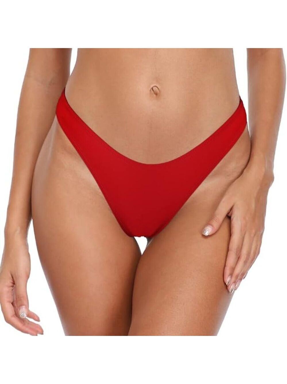 ✨ RELLECIGA Brazilian Cut Cheeky Bikini Bottom Red Small NWT